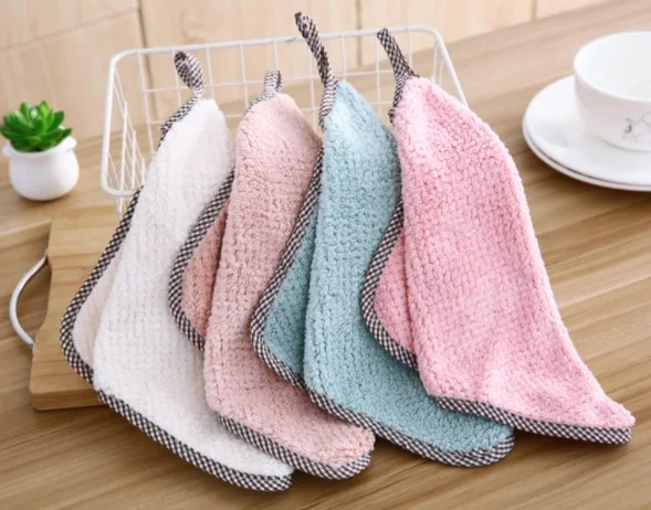 Dish towel with hang loop microfibre kitchen cloth 25x25cm microfaser cleaning cloth