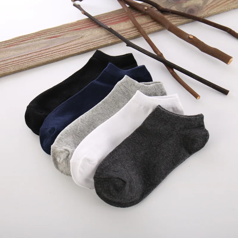 Hot Sale Nice Quality Unisex Black Cheap Mens Happy  Ankle 70% Cotton Socks