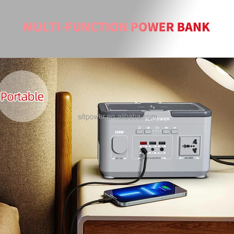 Outdoor Energy Storage System Portable Rechargeable Electric Solar Generator Power Station for Camping RV Traveling