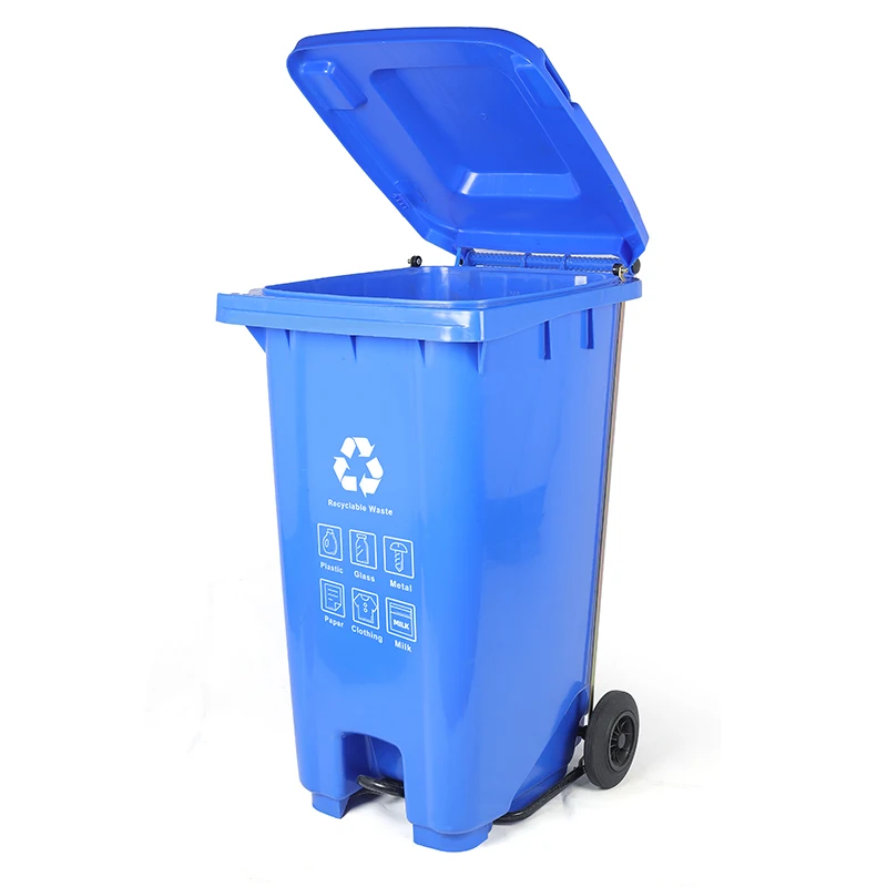240 Liter Outdoor Trash Bin Wheelie Pedal Trash Can Industrial Garbage Bin
