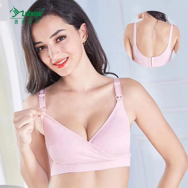 LUBUNIE Seamless pregnant women postpartum wire free nursing bra