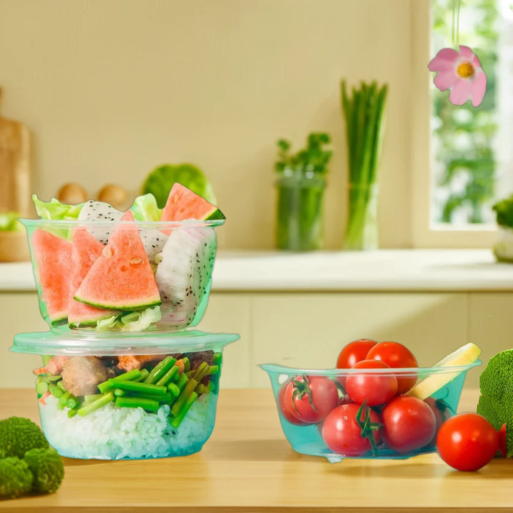 Custom Logo 12oz/16oz/35oz Clear Biodegradable Fruit Containers with Lid for Food Preservation Dessert Salad Fruit Storage