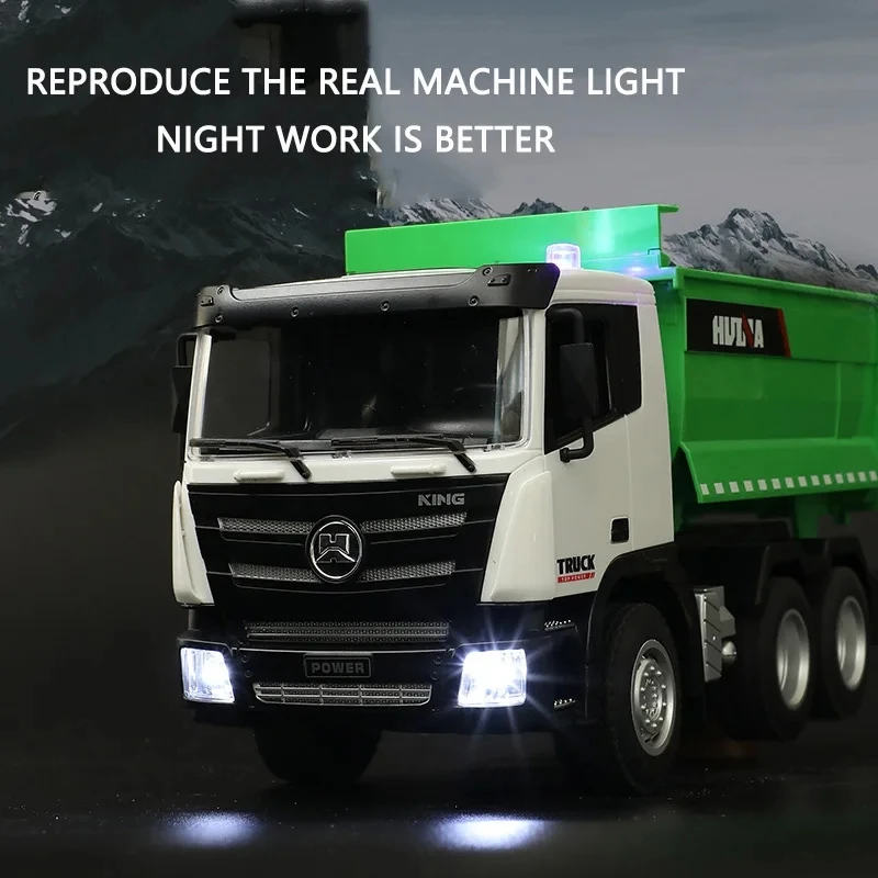HUINA Nine-channel 1:18 1556 Loader Tractor RC Dump Truck Model Remote Control Alloy Engineering Vehicle BeachToys Boys Gifts