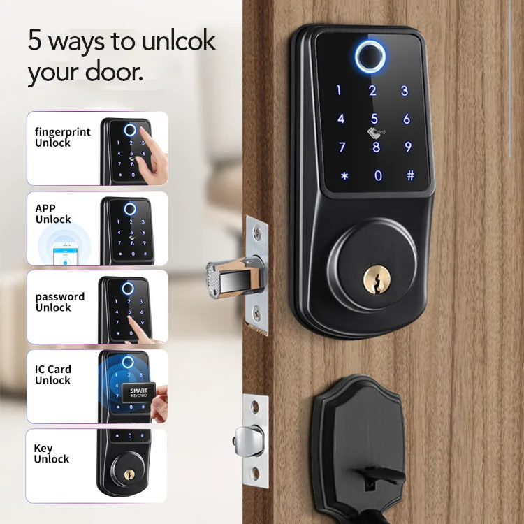 Lermom Cerraduras para puertas electric locks inteligente tuya TTlock electronic digital deadbolt wifi smart door lock