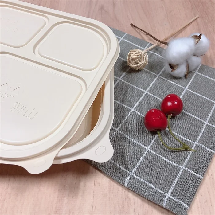 Wholesale Disposable Packaging Food Container Compostable 3 Compartment Lunch Box for Biodegradable Disposable Tableware