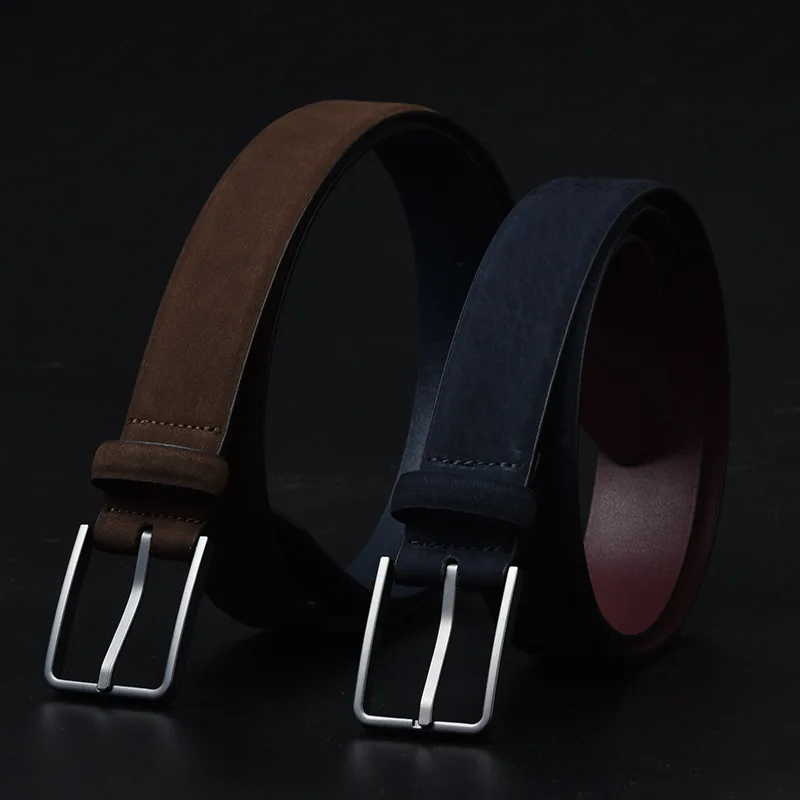 Мужские ремни и аксессуары, мужской кожаный ремень с матовым верхом, модный Удобный ремень с пряжкой из сплава и иглы, мужские пластиковые ремни