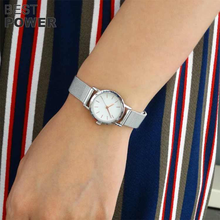 Fashion Women Analog fashion Watches Stainless Steel Mesh Band Quartz Wrist watch