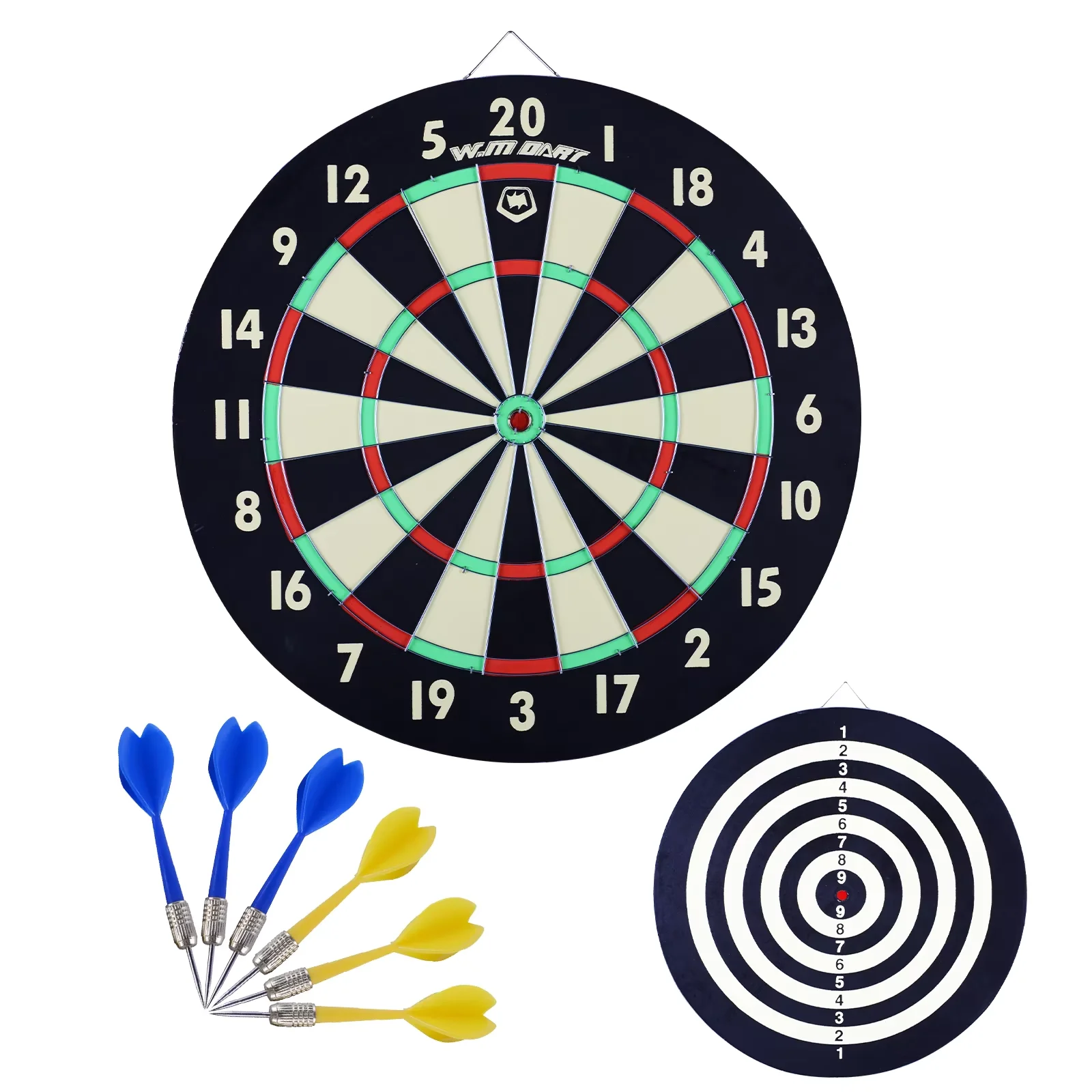Win.max Paper Dartboard 18' 2-in-1 Dart Board Game Set with Six Included Steel Tip Darts Room Game Easy to Use