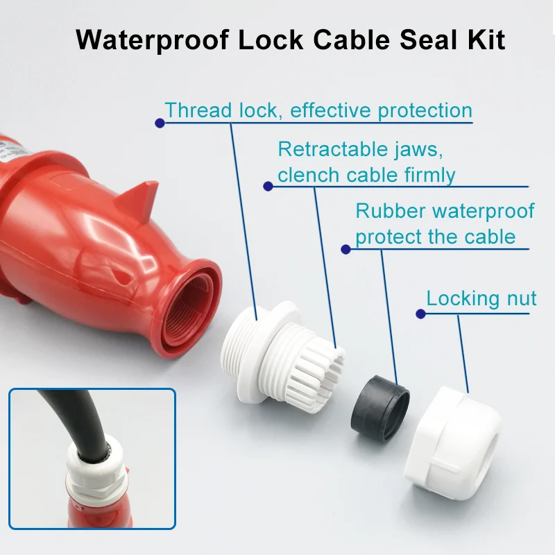 4Pin 16A 32A 380V male and female industrial plug and panel socket IP44 CEE norm power wire connector YEEDA