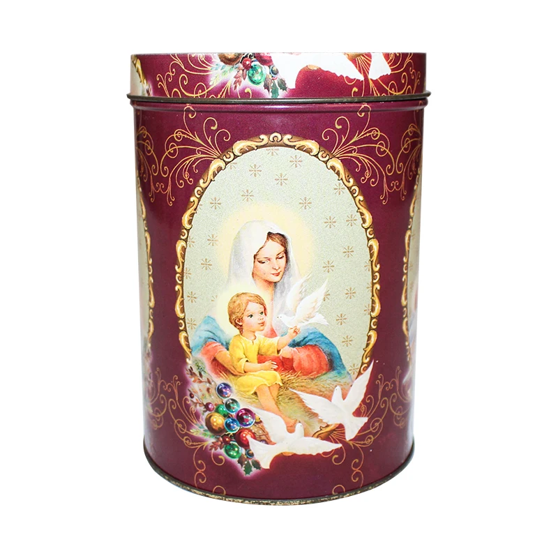 Packaging Decorative Tin Box Round Tea Leaf Box Wholesale Coffee Capacity Metal Cans