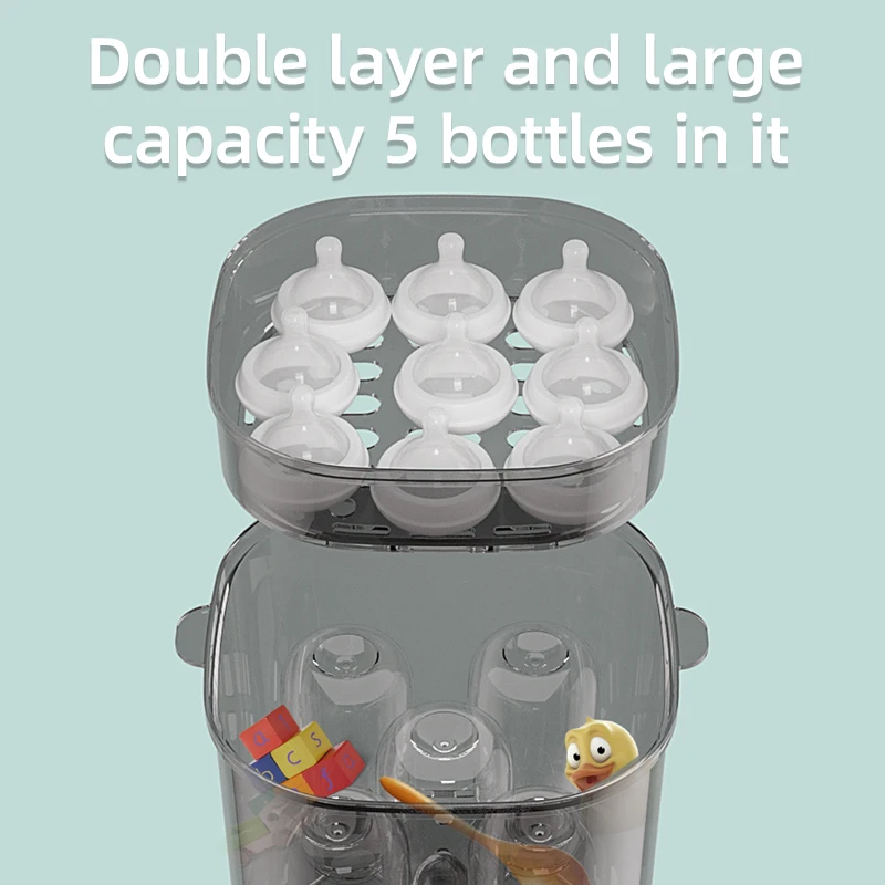 3-in-1 Modular Baby Bottle Pacifier Pump Parts Sterilization Free Combination Portable Bottle Sterilizer