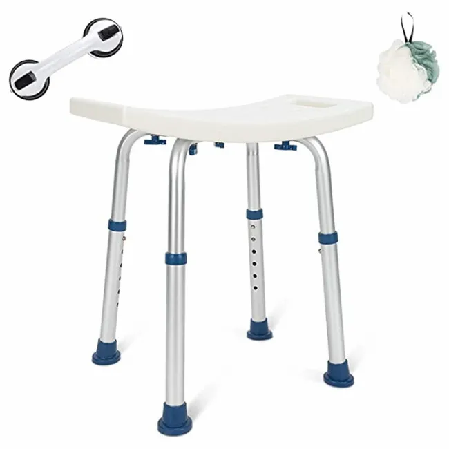 Bathroom safety non-slip shower seat bath chair with tool free installation