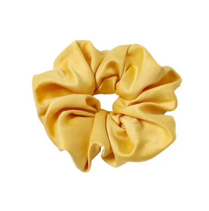 Plain Color Scrunchies Ties Satin Women Elastic Bands Womens Fabric Ponytail Band Hair Tie