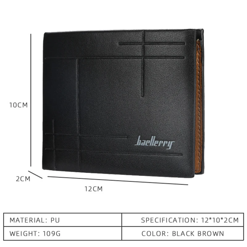 Dropshipping Products 2023 Wallet Men PU Leather Open Slim Male Trifold Money Clip Europe Style Leather Card Holder Wallet