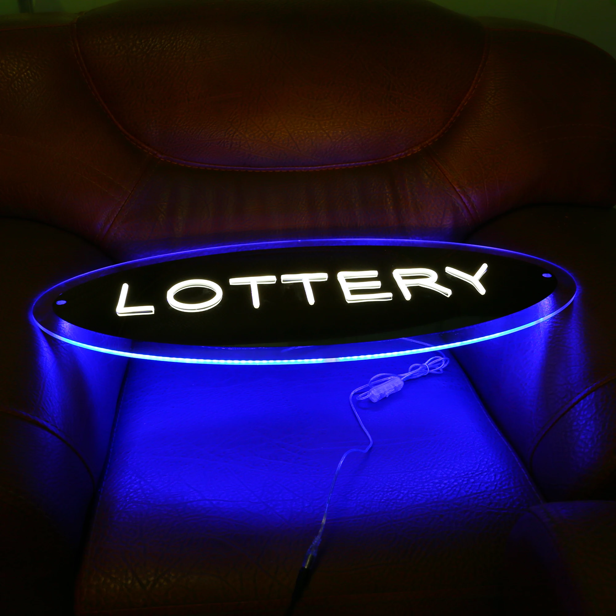 Custom Acrylic round uv print neon commercial logo 3d neon sign