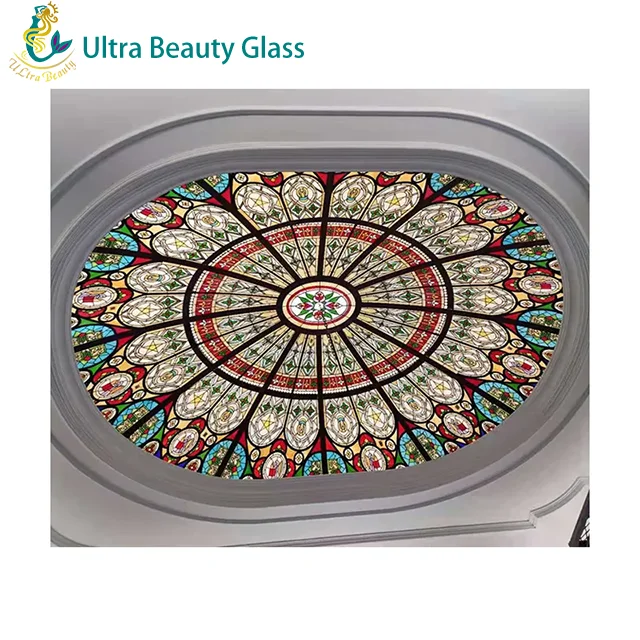 High Quality Customized Design Stained Glass Ceiling Dome Glass for Roof Decoration