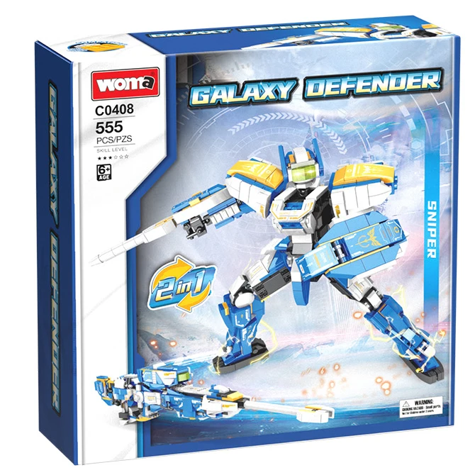 HW TOYS 560PCS Student Child Armored Deformation Robot Model Building Blocks Brick Galaxy Defender Robots Birthday Gift
