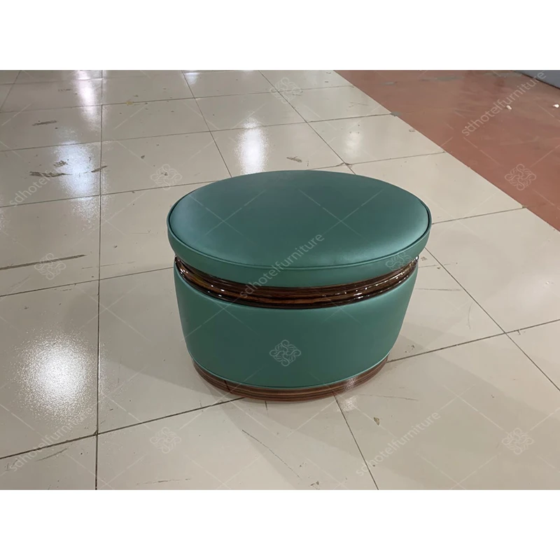 Large Round Hand Knitted Ottoman Foot Rest Pouf Ottoman Rangement for Living Room