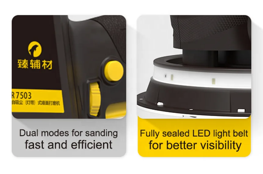 Fine grinding hand-held dustless 750W orbital electric Sander Machine for cement floor daywall putty dry polishing sander