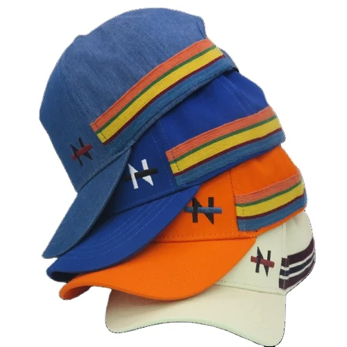 Wholesale 2023 fashion toddler adjustable australia stripe caps kids denim baseball hats and caps embroidery