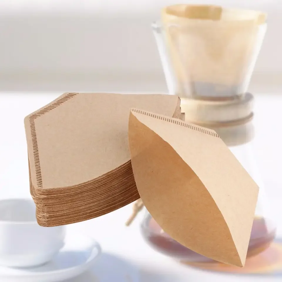 Premium Cone-Shaped White Coffee Filters 40 pcs  Shape Wood Pulp Coffee Filter Paper