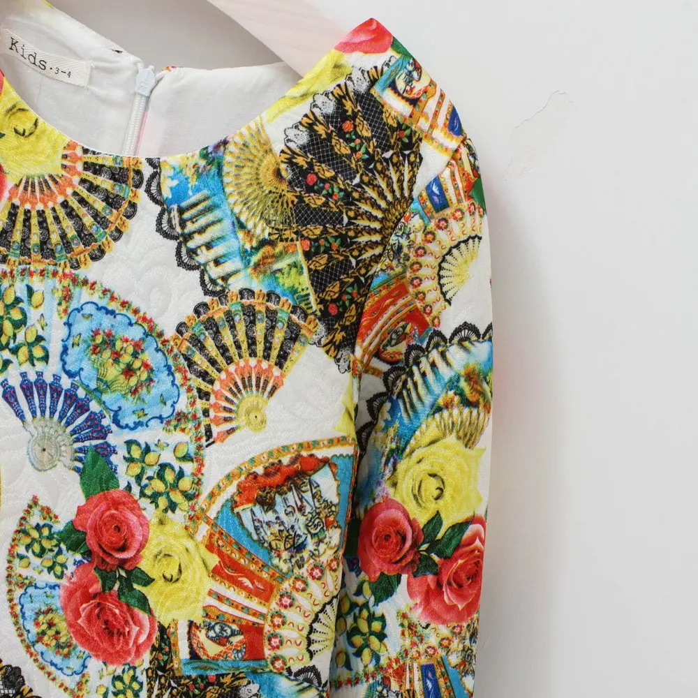 
Child floral long sleeve beautiful girl dresses 