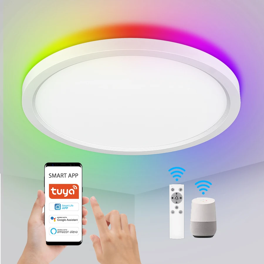 RGBW Color Changing 24W 32Watt Ceiling Lights With Music Remote Controller IP40 indoor LED Ceiling Lamps