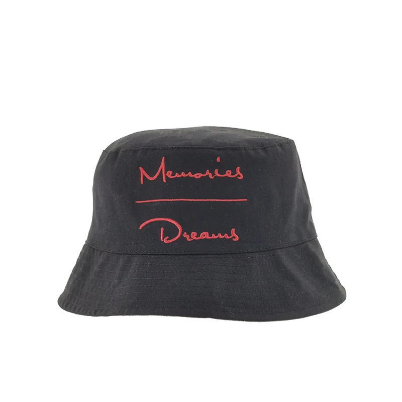 design your own custom embroidery black and white colorful men cotton wide brim adult fisherman bucket hat