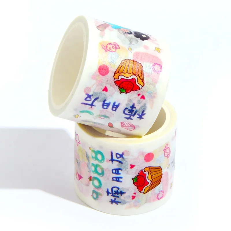 
cheap OEM logo custom cartoon anime printed washi tape Japanese masking kawaii love washi tape paper as gift 