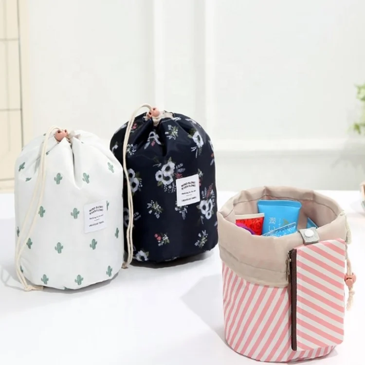 Hot Sale Round Waterproof Makeup Bag Travel Cosmetic bag Organizer Toiletry Makeup Bags For Women Ladies Box Neceser