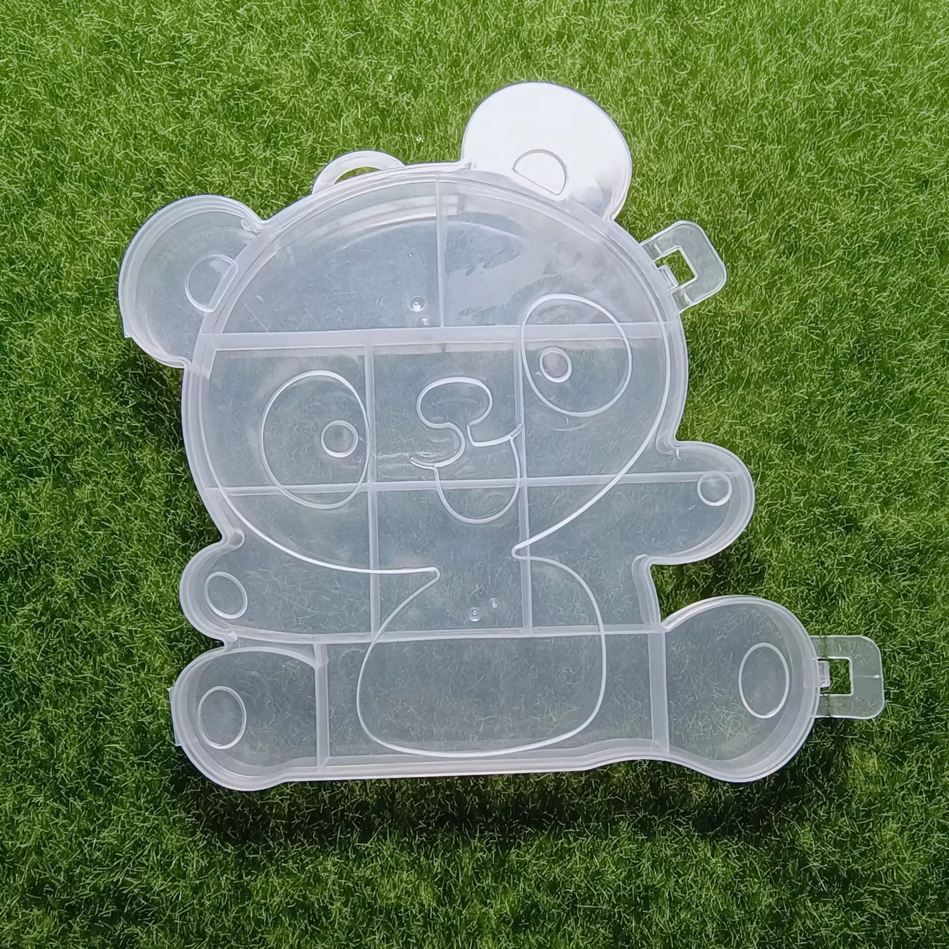 Cartoon Bear Transparent Jewelry Box Plastic Storage Case Container for Beads Earring Box Jewelry Organizer Display Box