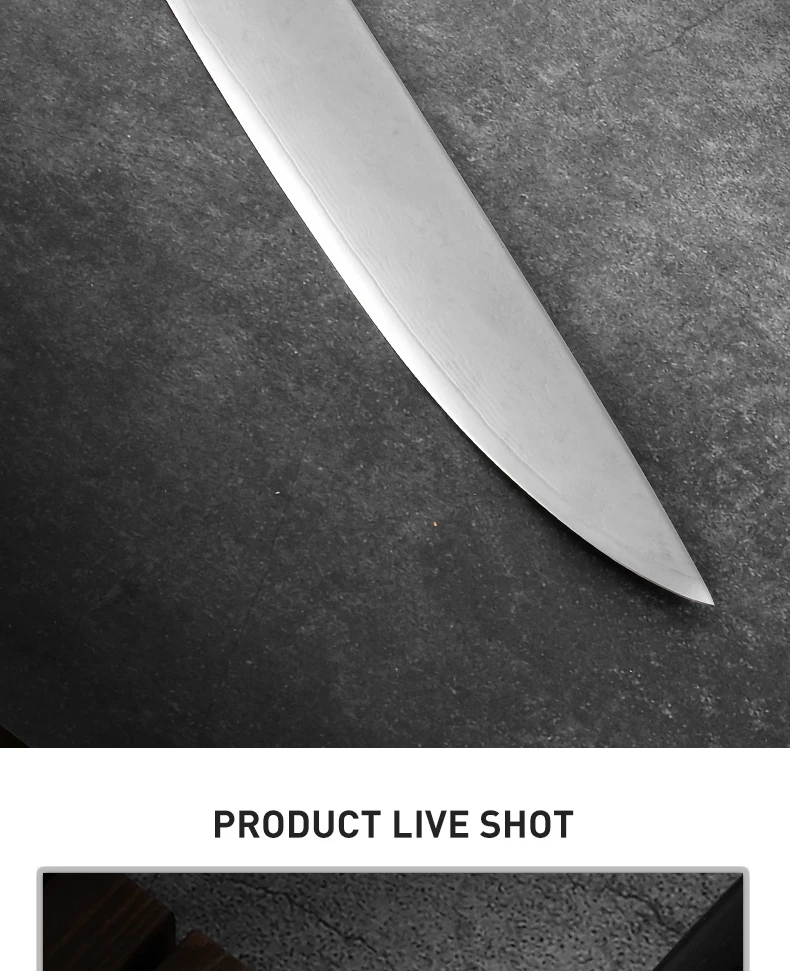 MEIJI Top Seller Factory Sharp 3CR13 Wood Handle Forging Damascus Steel Meat Cleaver Cleaver Knife