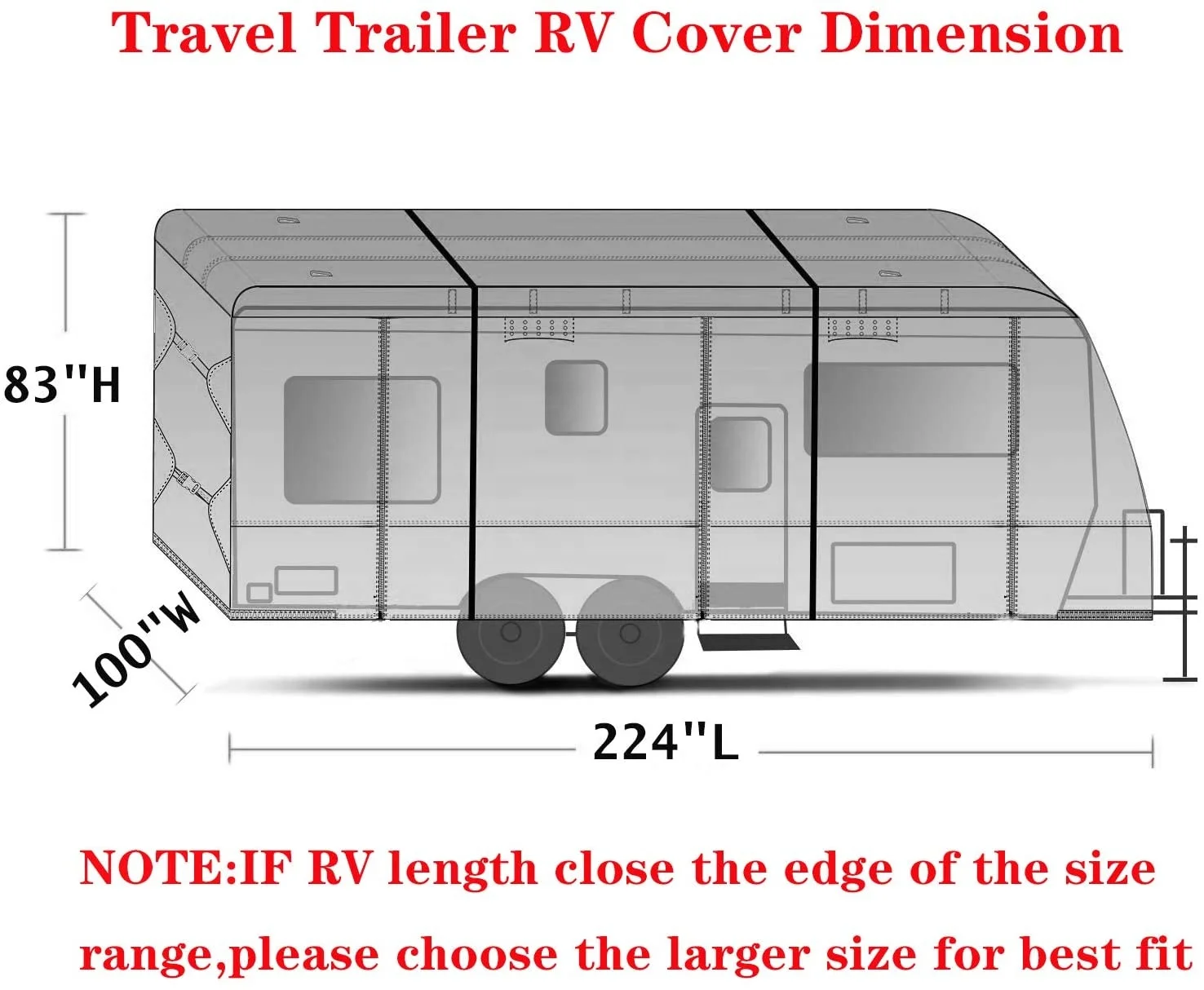 Прочная водонепроницаемая Складная крышка из ткани Оксфорд для туристического прицепа, складной чехол для кемпера, водонепроницаемая крышка для автофургона вмещает до 60 дюймов x 36 дюймов x 5 дюймов