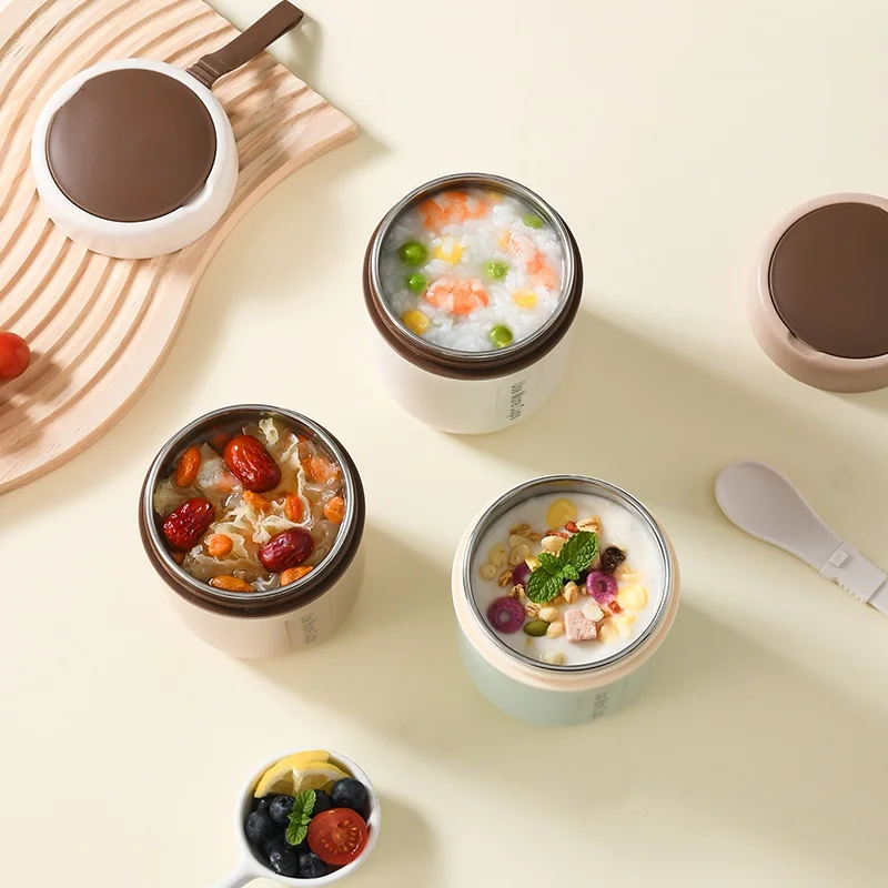 Portable 304 Stainless Steel Thermal Soup Cup Insulted Reusable Food Storage  Breakfast cup soup flask Food Flask Jar