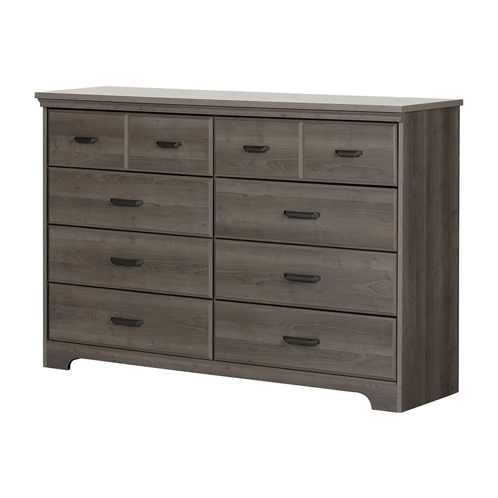 French Style 8 Drawer Double Dresser Chest of Drawers with Antique Handles for Bedroom