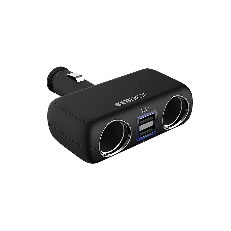 Manufactory Wholesale 12v/24v Car Cigarette Lighter Socket Splitter Charger Power Adapter USB Port with LED Light