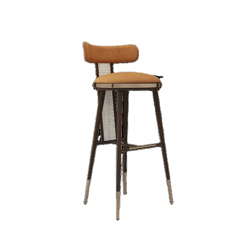 Factory Supply revolving backrest foot pedal round cushion dinner bar chair for dinner