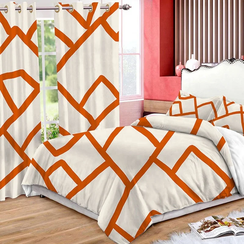 Home Bedroom Bedding Curtain Set 3d Design Printing Floral And Flower Luxury Bedsheet 6pcs Sets