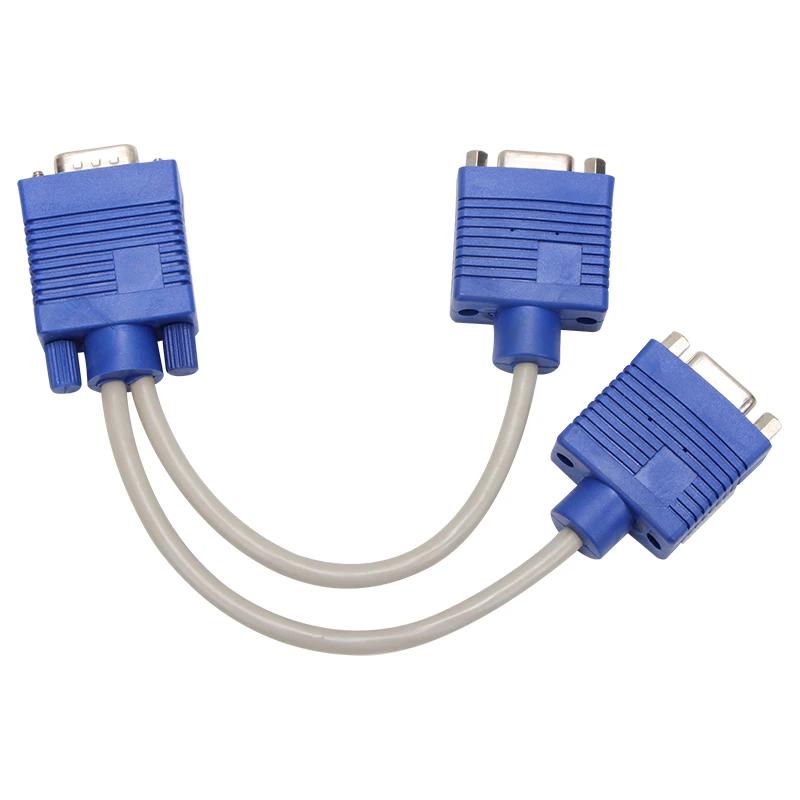 15Pin 1 штекер к 2 двойным 1080P монитор HD VGA Y сплиттер адаптер кабель