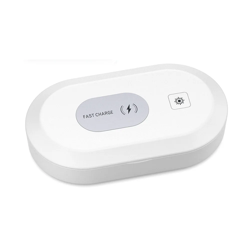 
 QC 3,0 QC 2,0 15 W быстрая зарядка UVC стерилизация коробка Беспроводное зарядное устройство  
