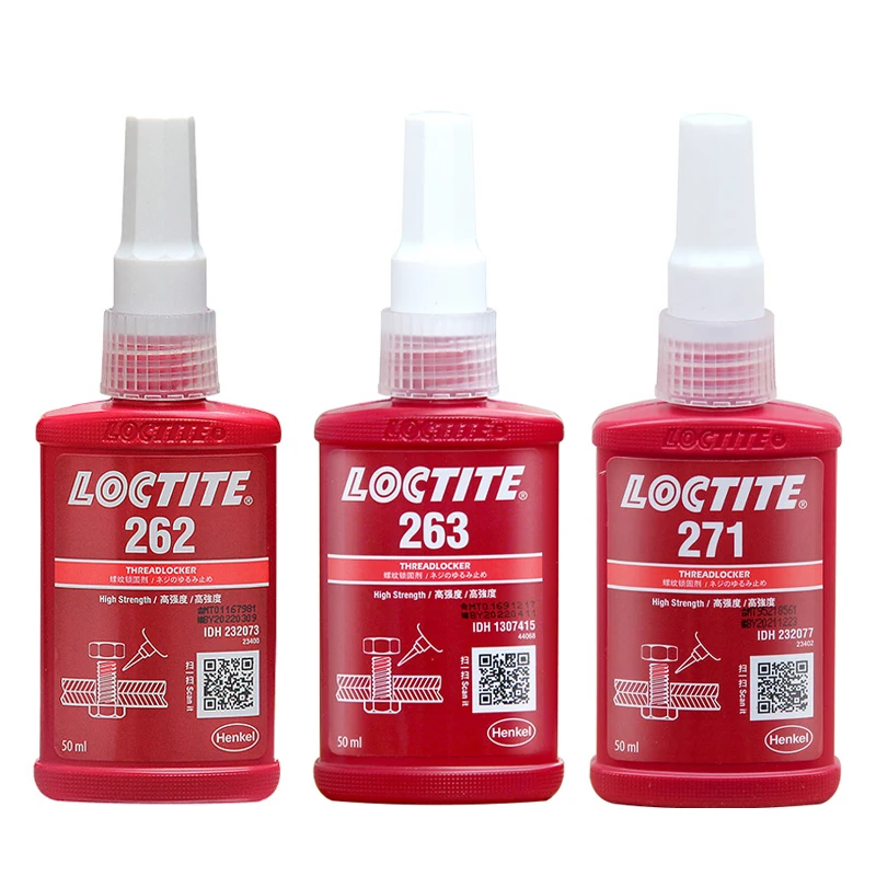 50ml Loctiter 262 263 271 Thread locking glue fluoresces Screw Sealing Adhesive anti vibration Prevent movement loose Adhesive