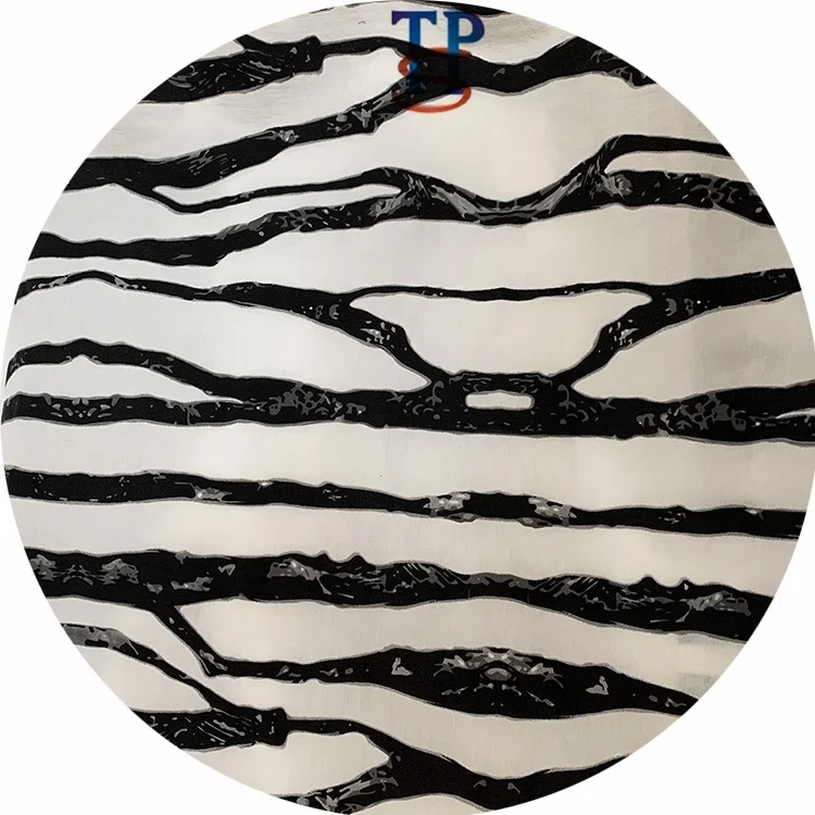 Contrast Color Stripe Printed Soie CDC Crepe De Chine Fabric For Garment Scarf