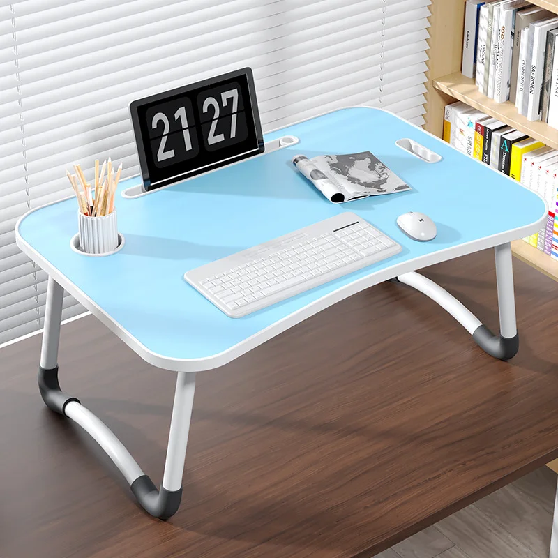 Folding Adjustable Writing Computer Laptop Breakfast Tray Desk Wooden Design Mini Bed Table