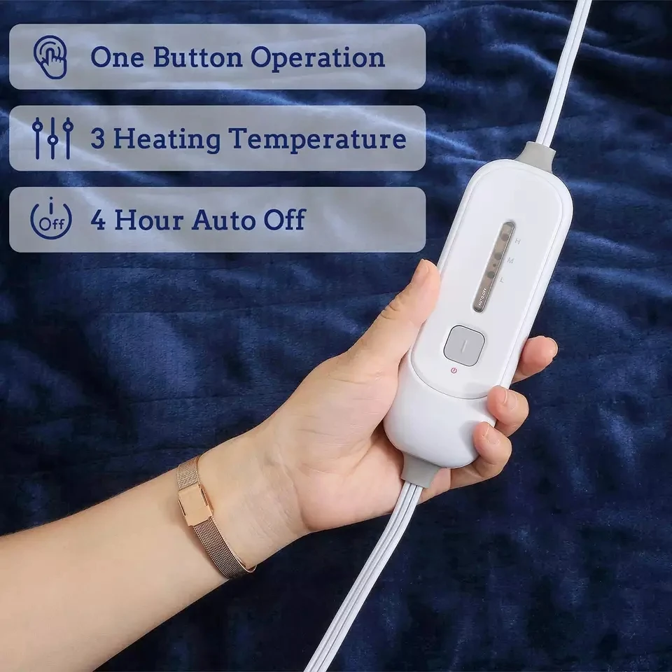 30*60 cm Size Euro plug Double Side Extra Soft Heated Throw energy saving Electric Blanket for Winter Environmental friendly