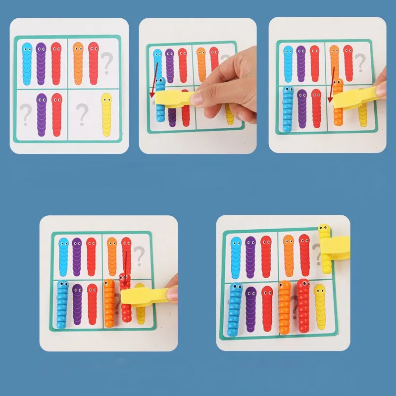 Montessori Toy Preschool Wooden Educational Toy Fine Motor Skills Counting and Math Concepts with Chicken Pest Control Play Set