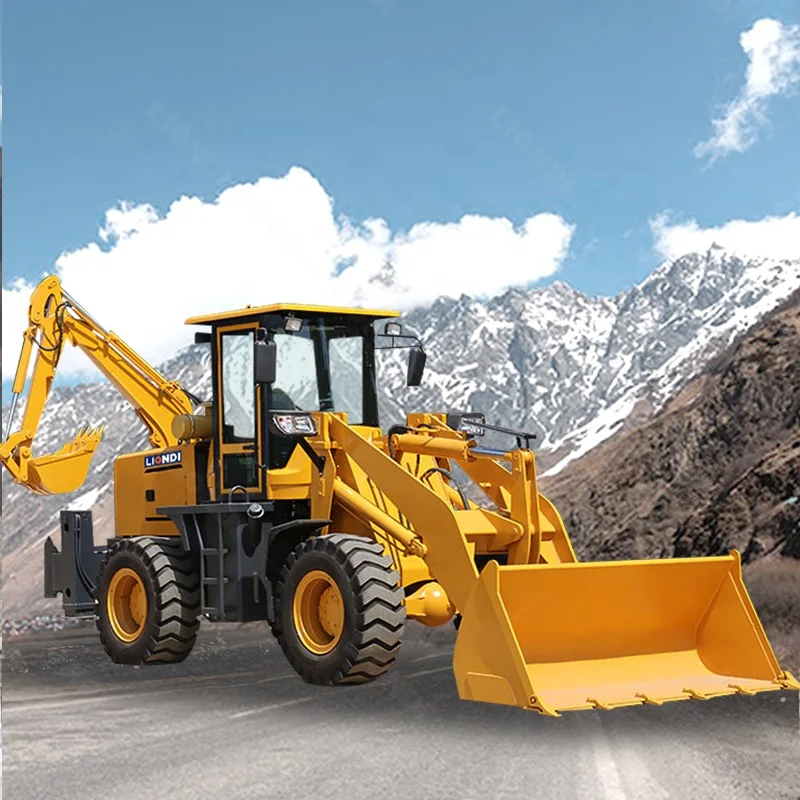 3.2 Ton 3.4T 5T 6T 8TON 4 In 1 Bucket Backhoe Loader Liondi Hydrostatic Transmission Wheel Loader