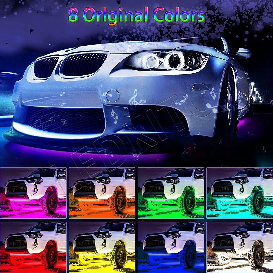 Rgbic) Светодиодная лента с usb-питанием Гибкая Underglow автомобиля полосы света rgb App управление течет цвет RGB интерьер Led светодиодные