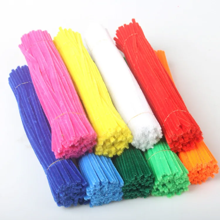 Wholesale colorful Children Educational DIY craft Chenille Stems High Quality fuzzy sticks