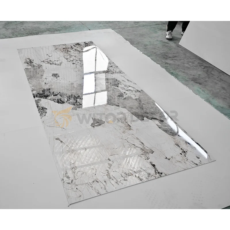 Hot Sale600*1200*3mm PVC Marble Interior Marble Grain Wall Panel UV Board wall decor