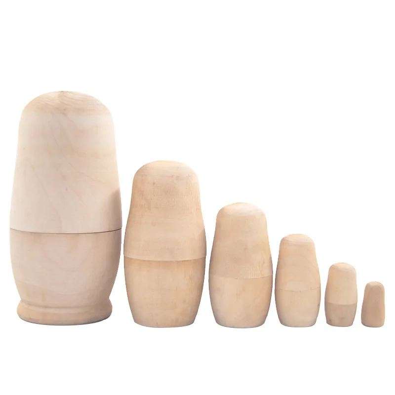 На заказ Неокрашенная шестислойная русская матрешка